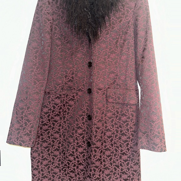 Boutique brocade tea length coat. Size M - Picture 3 of 4
